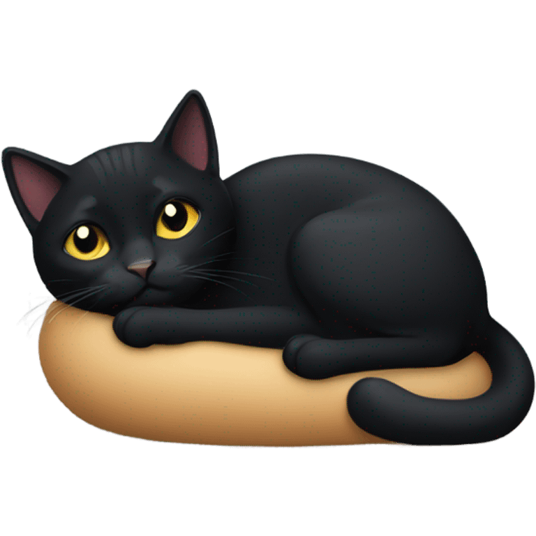  black cat curled up emoji