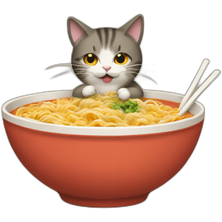 cat eating ramen emoji