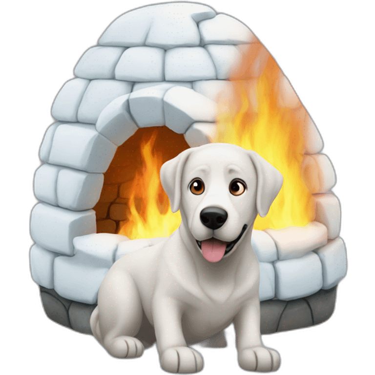 igloo this is fine dog fire burning emoji