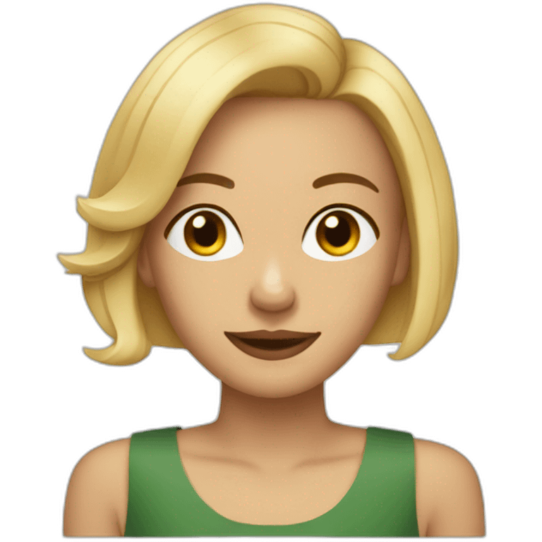 Blond lady with bob haircut with pitbulls emoji