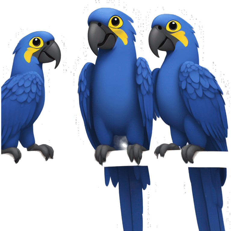 Hyacinth Macaw pair Full Body happy smiling emoji