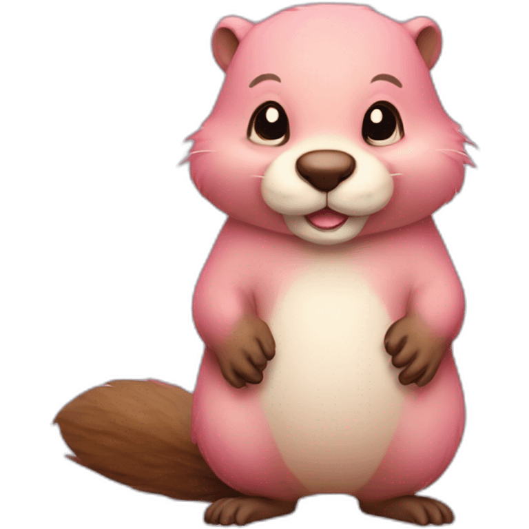 light-pink-fur-cute-beaver-with-big-tail emoji