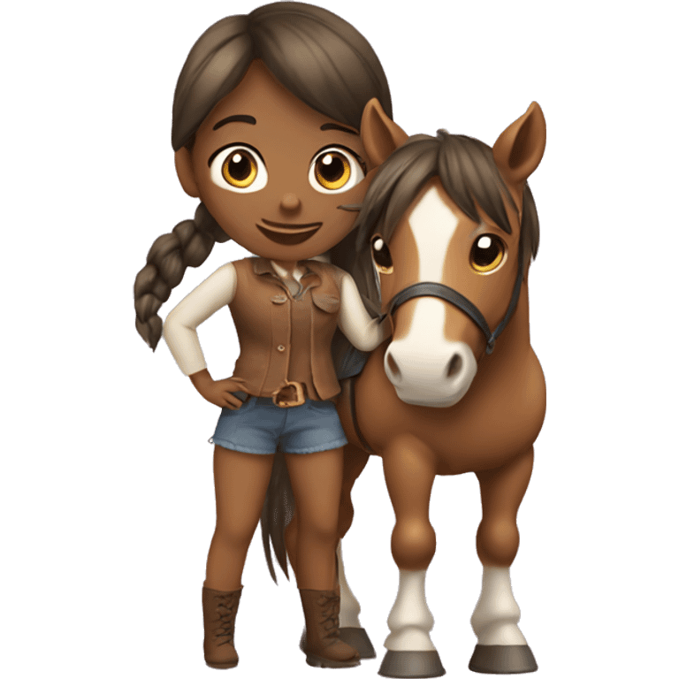 A girl and a horse emoji