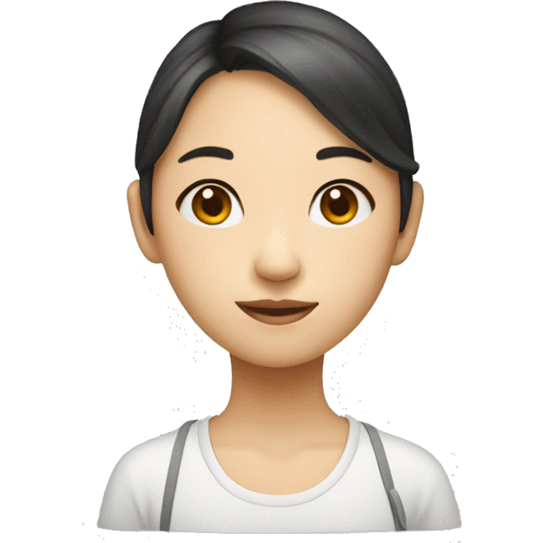 young asian girl art school student emoji