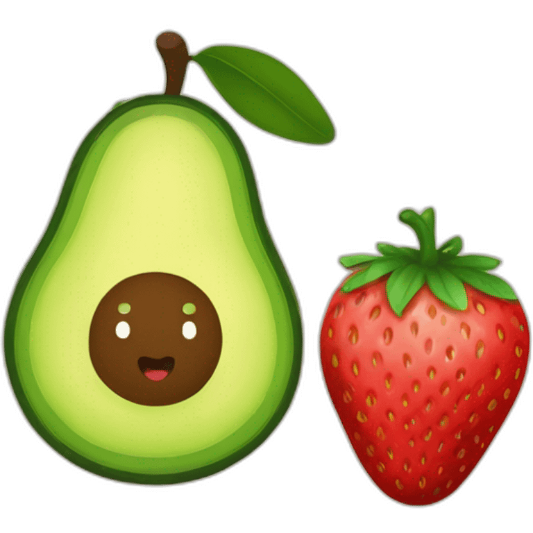 avacado and strawberry emoji