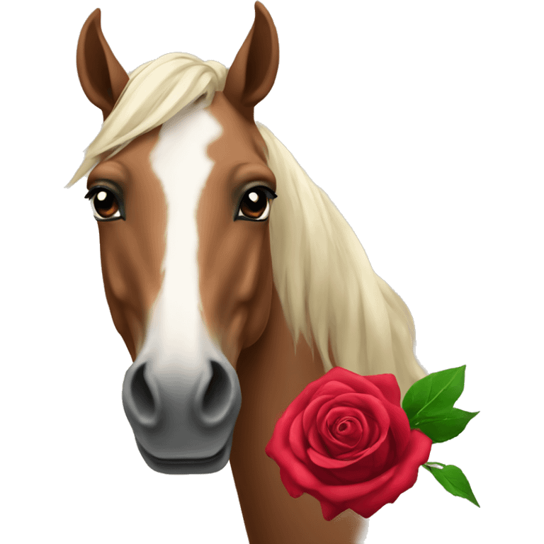 Horse with rose emoji