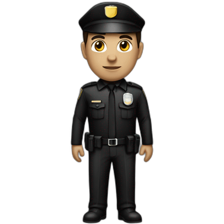 brunette dark security guard Man with black clothe emoji