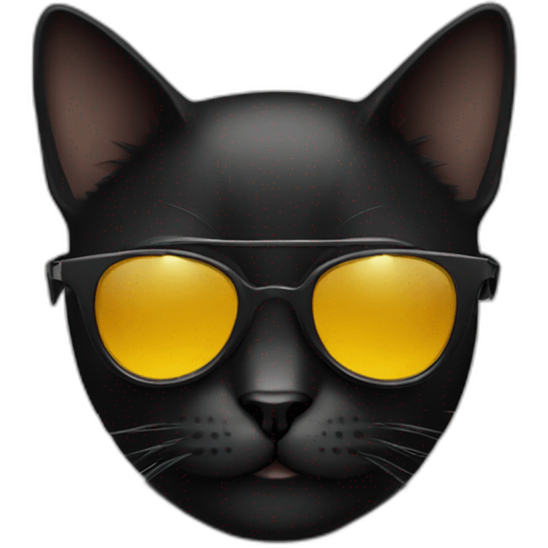 black cat with thug sunglasses emoji