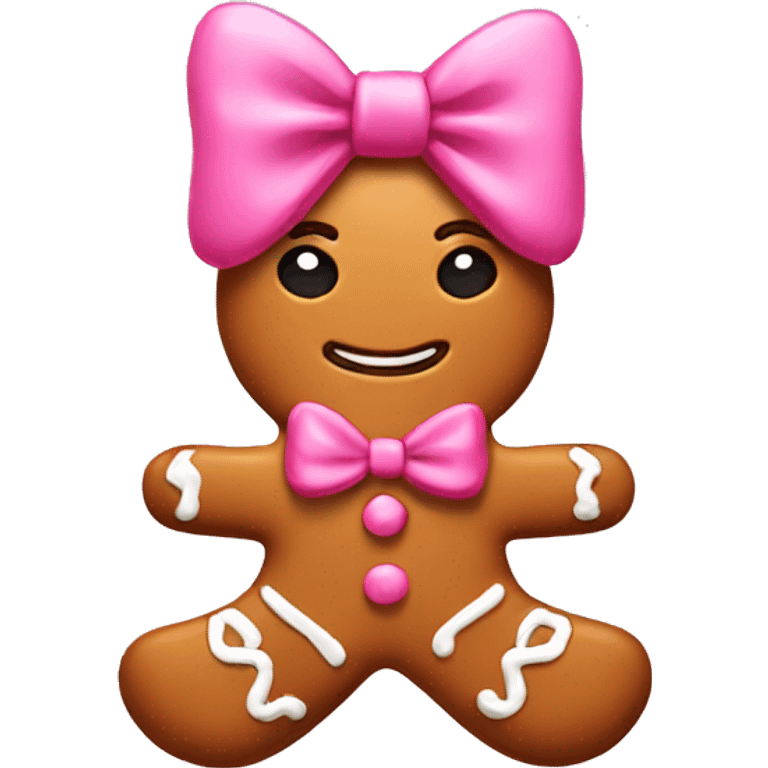 Gingerbread with pink bow emoji