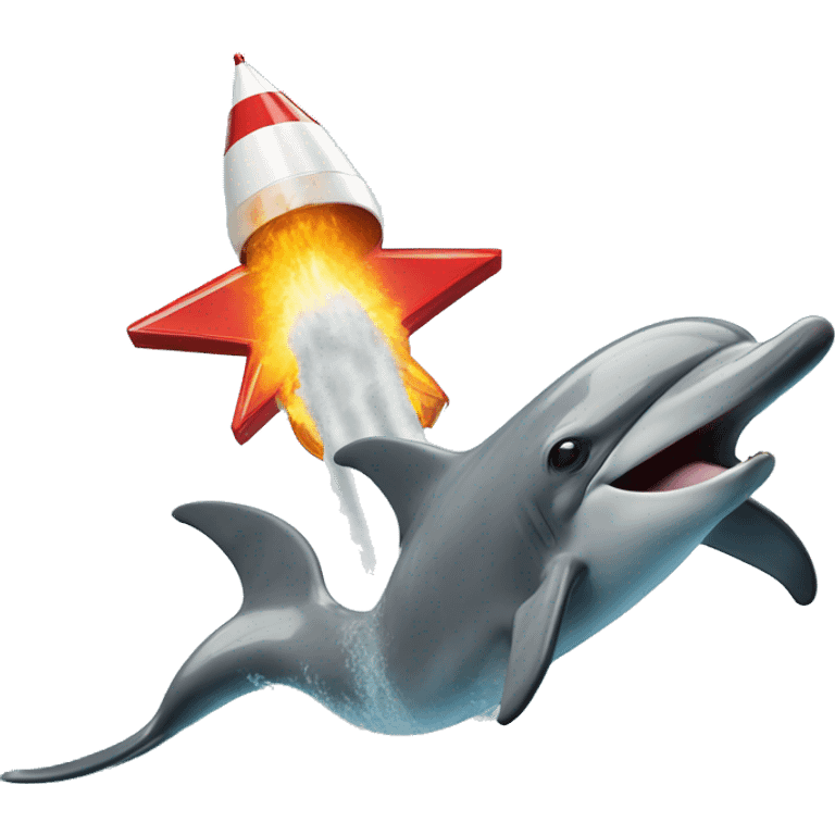 dolphin transforming into a rocket  emoji