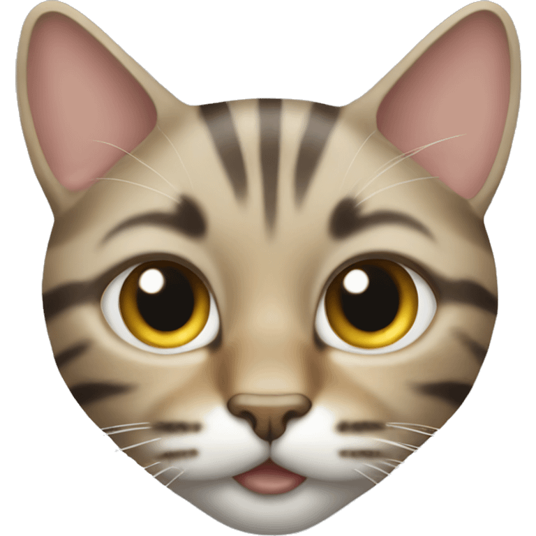 tabby cat white stripe on face emoji