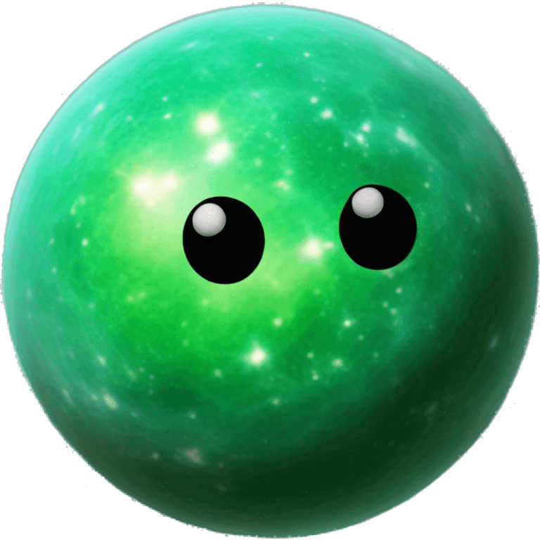 green 3D highly detailed realistic nebula in cosmic outer space, depth of field, png cutout emoji