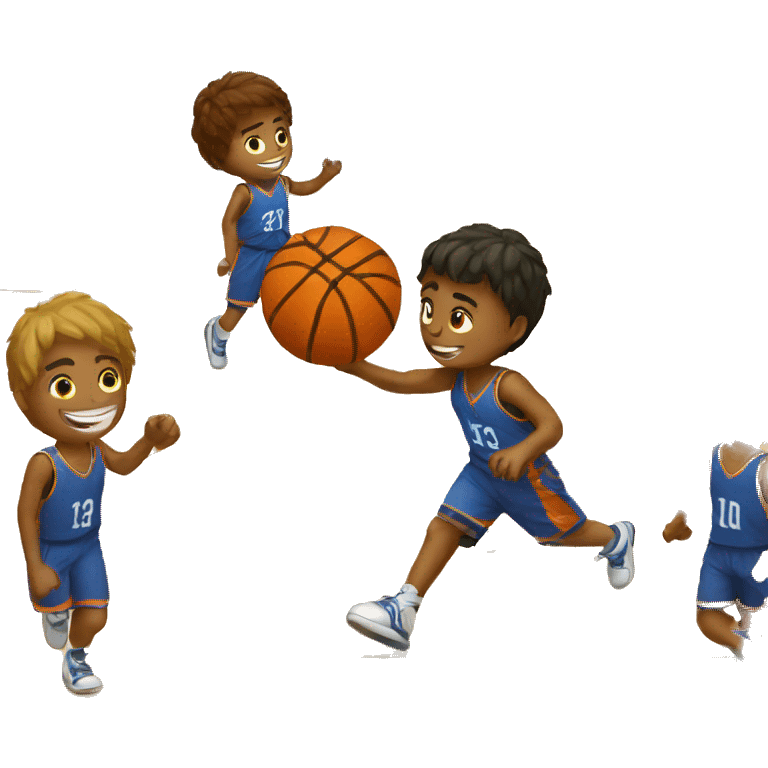 boys playing basketball together emoji