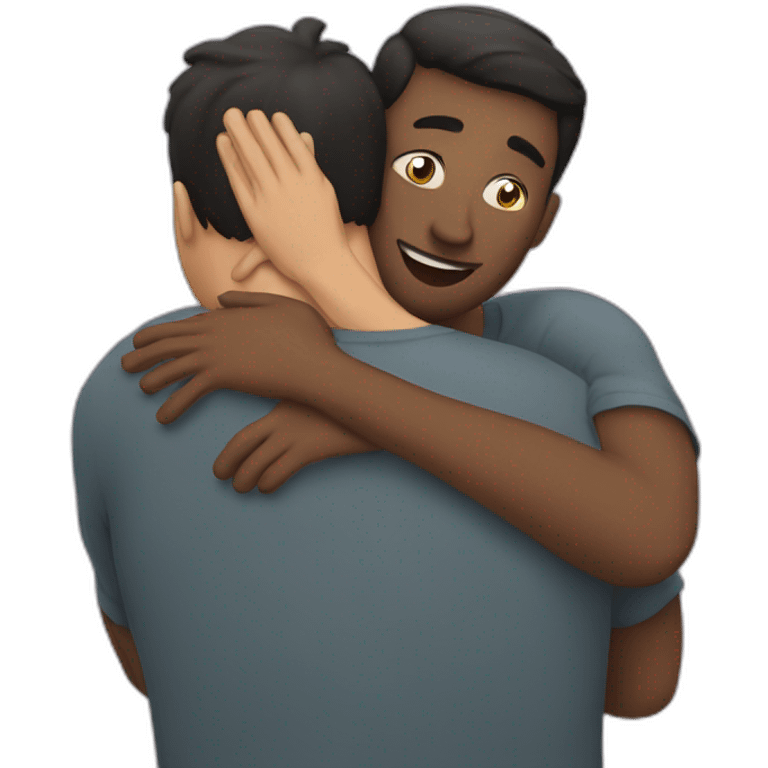 Man hugging man from behind  emoji