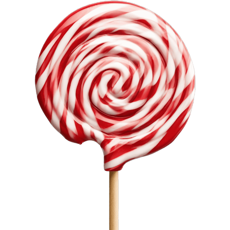 Red and White Swirled Lollipop on Stick and a table that says "innovations" emoji