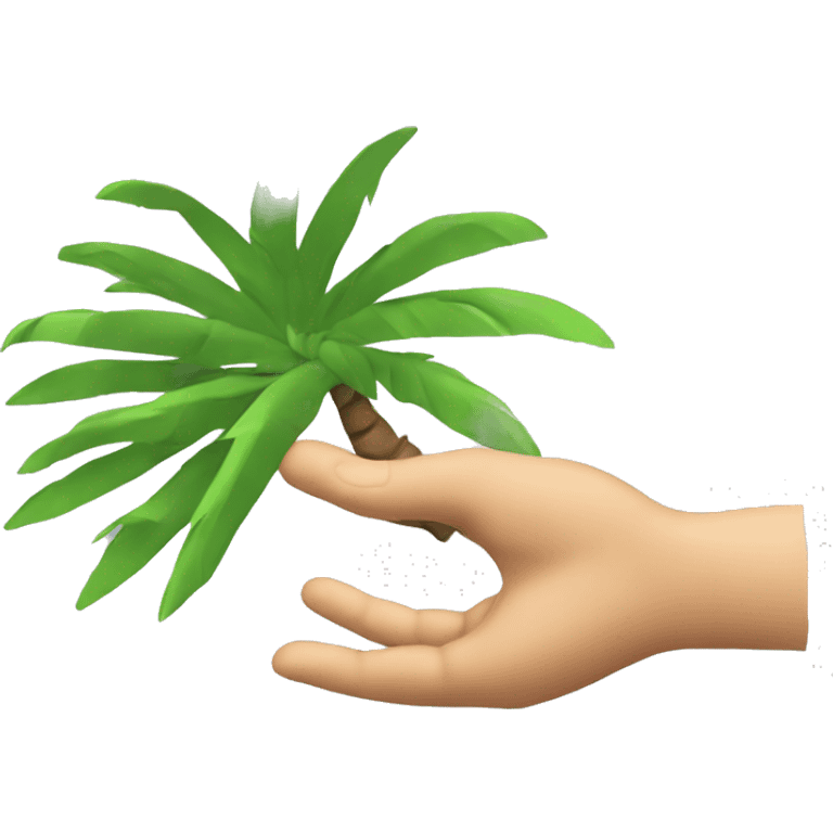 Generate a side view of the palm emoji