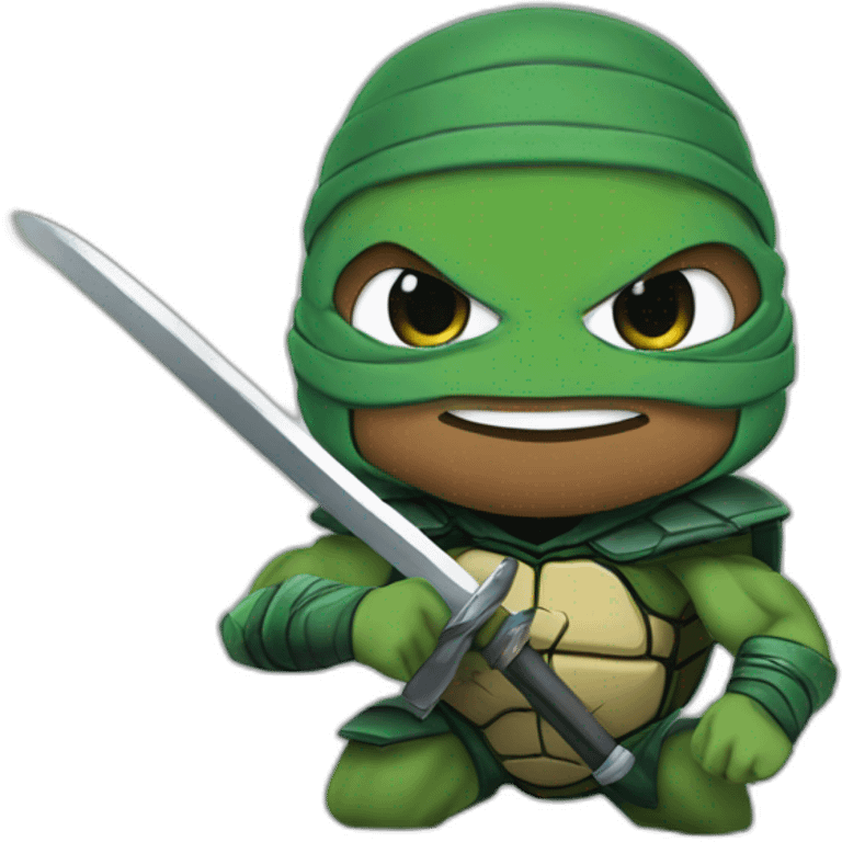 Kylian Mbappé as a ninja turtle emoji