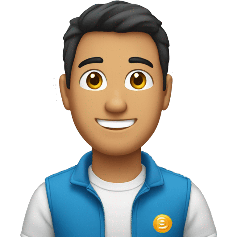 Un señor latino joven y con sonrisa emoji