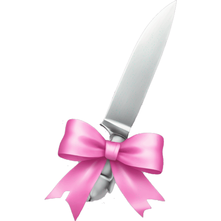 Silver knife with a pink bow emoji