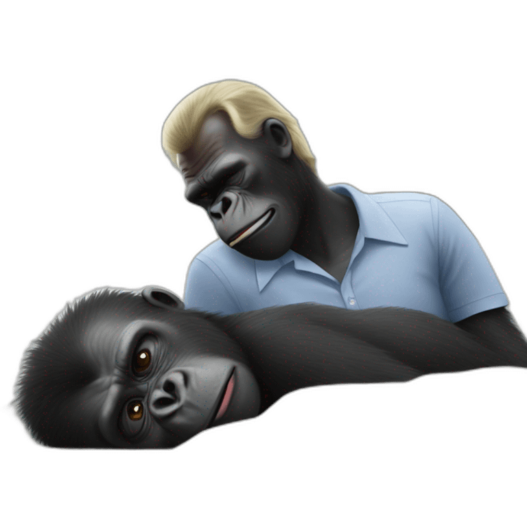 Gorilla putting Joe Biden to sleep emoji