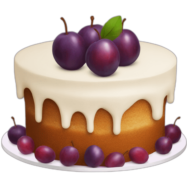 Cake with plums emoji