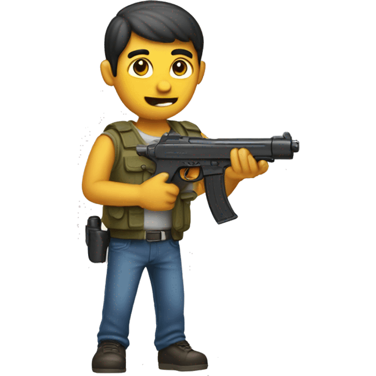 guy using toy gun emoji