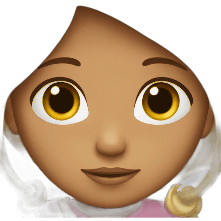 Brown hair Girl with blond baby emoji