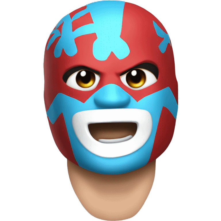 Red and powder blue lucha libre wrestler emoji