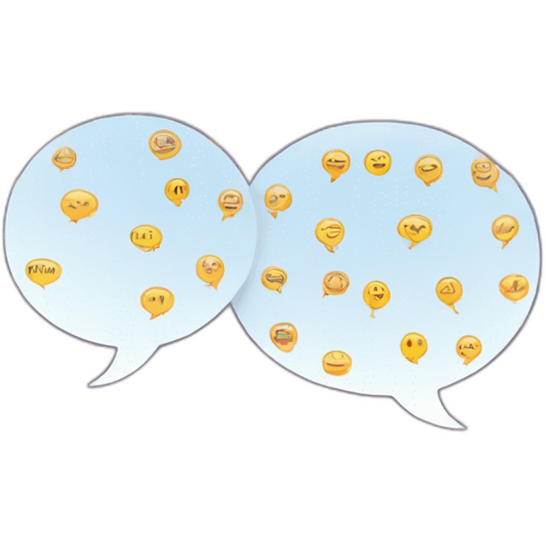 speech bubbles overlapping emoji