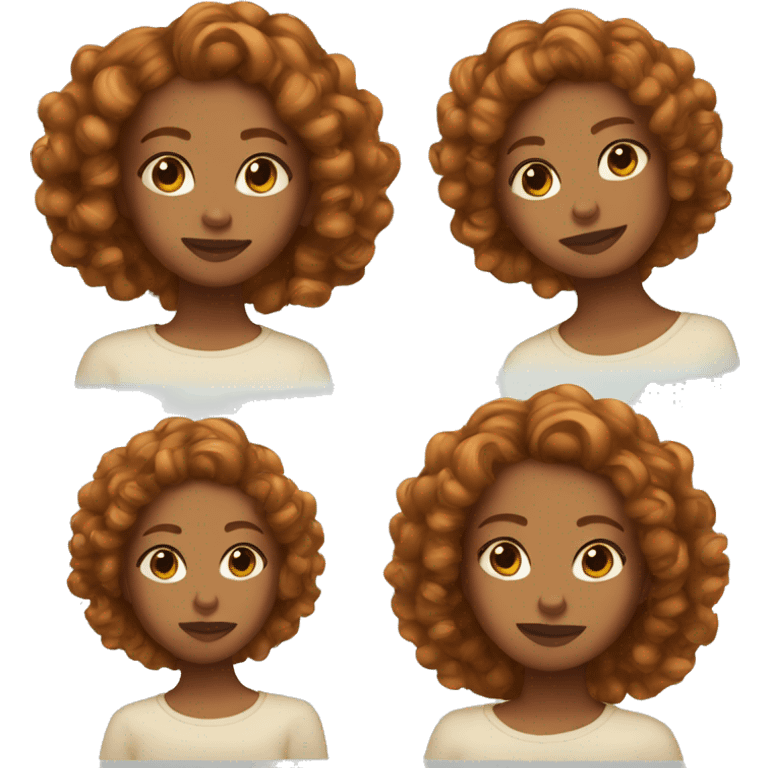 Brown girl with ginger French curl braids  emoji