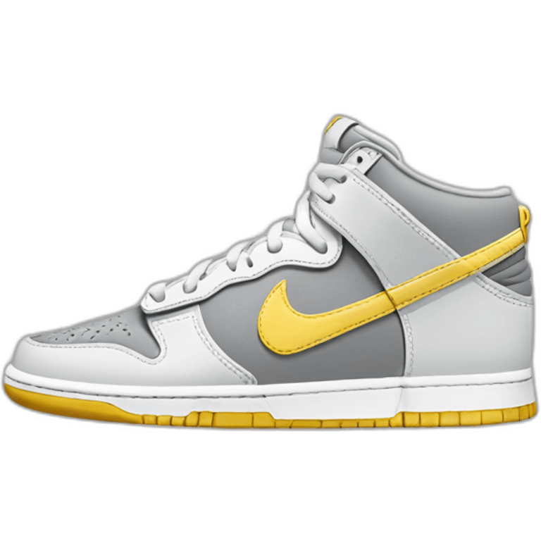 white, light gray and light yellow nike dunk shoe emoji