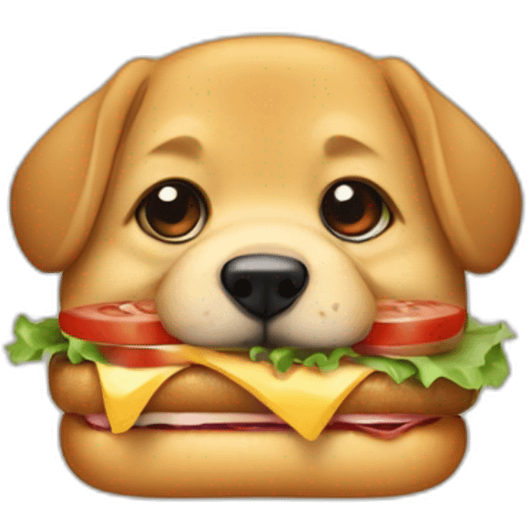 Chien avec un sandwich  emoji