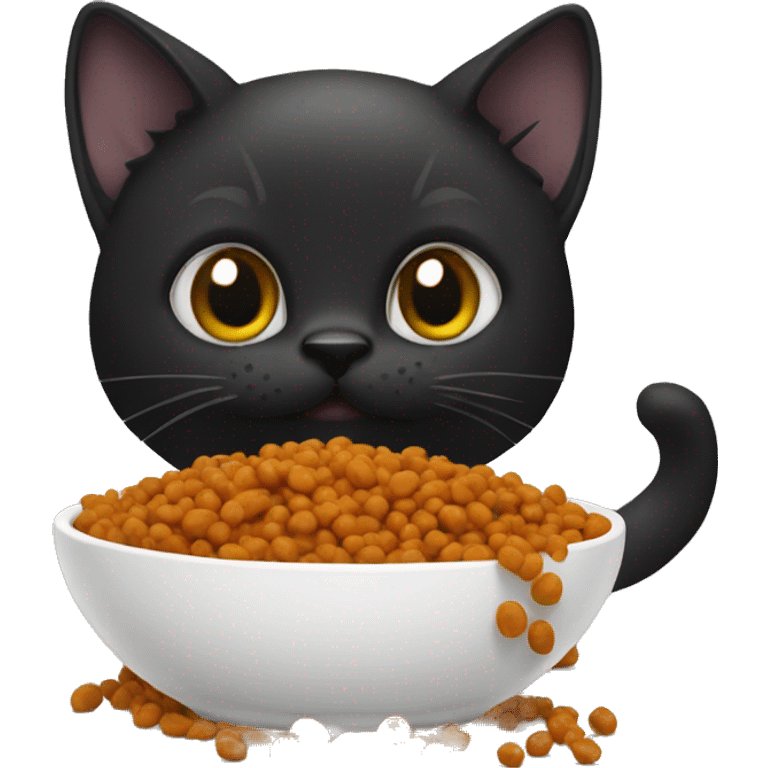 Cat eating black pulses  emoji