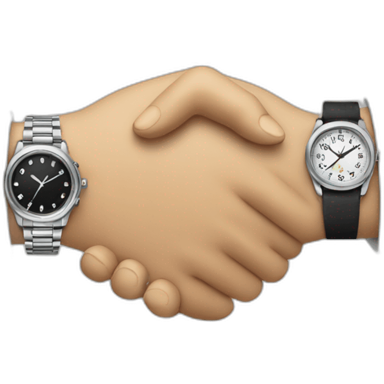 hand shaking with watches emoji