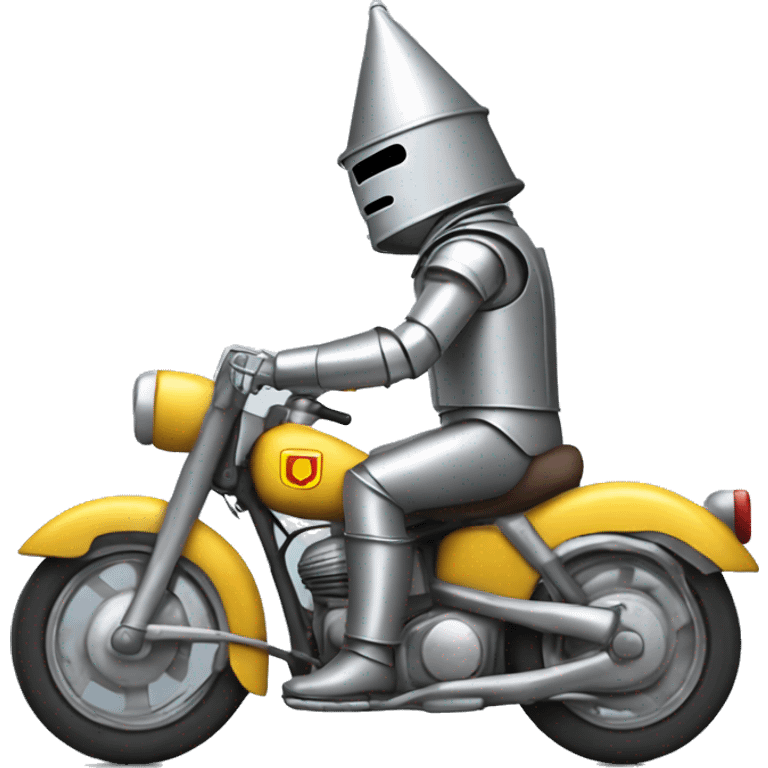 Crazy Tin Man riding motorcycle emoji