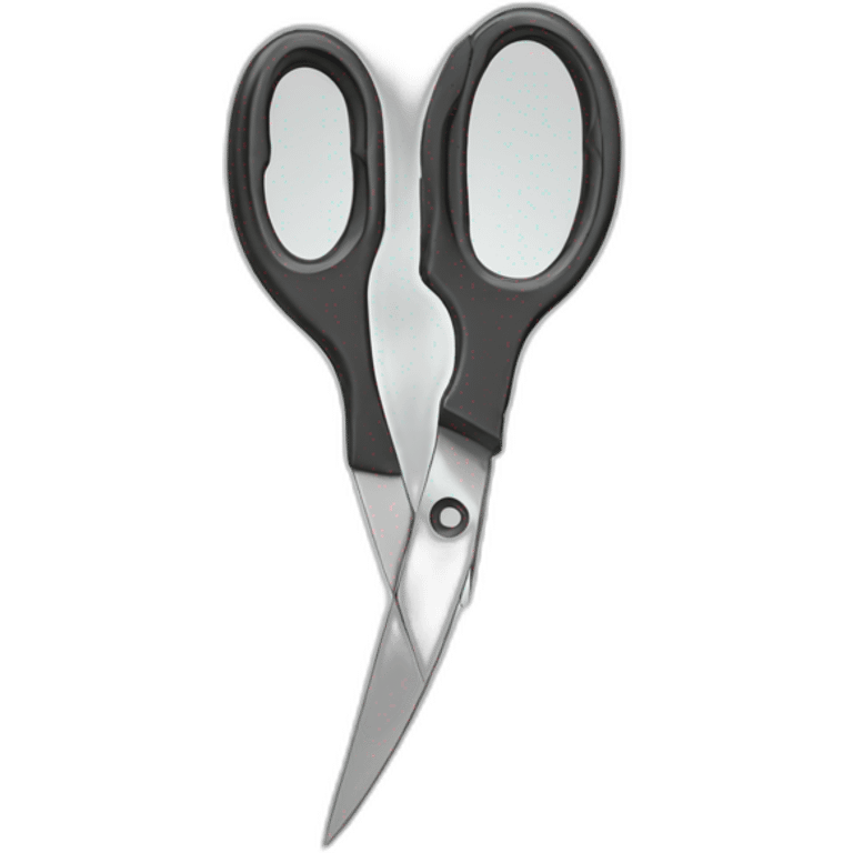 Scissors with a face emoji