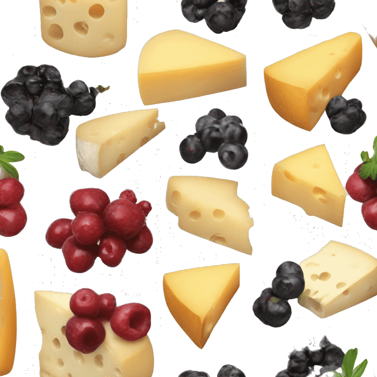 Cheese board with berries emoji