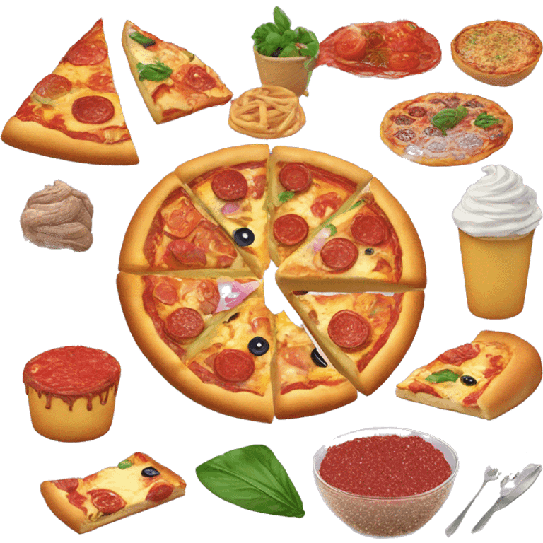 create beautiful emojis with sparkly food items, such as pizza, cakes, brigadeiros and much more emoji