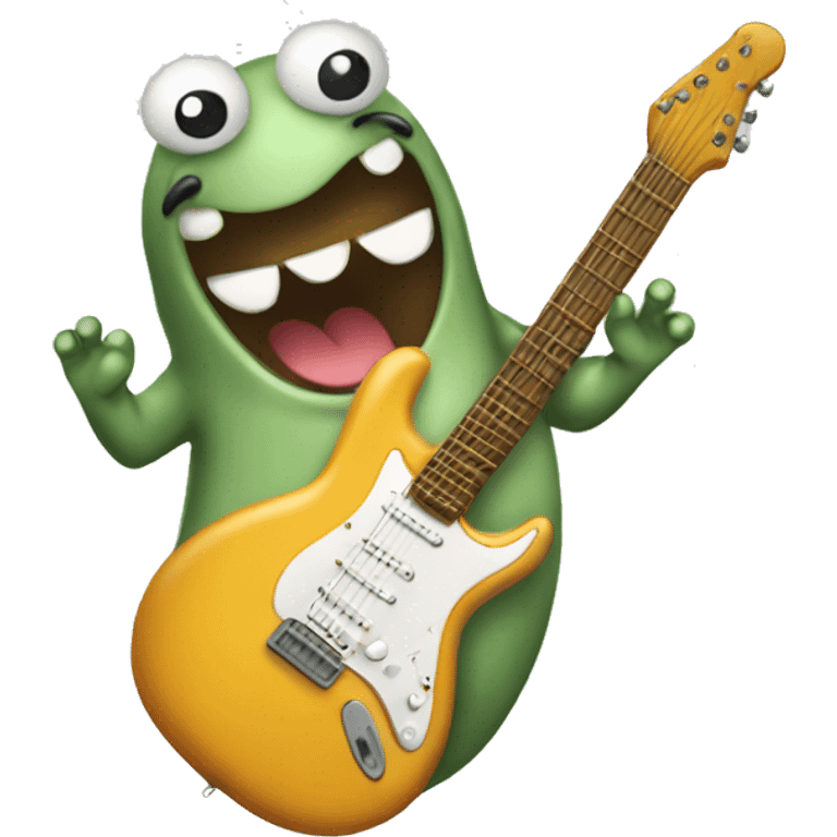 Happy slug playing electric guitar emoji