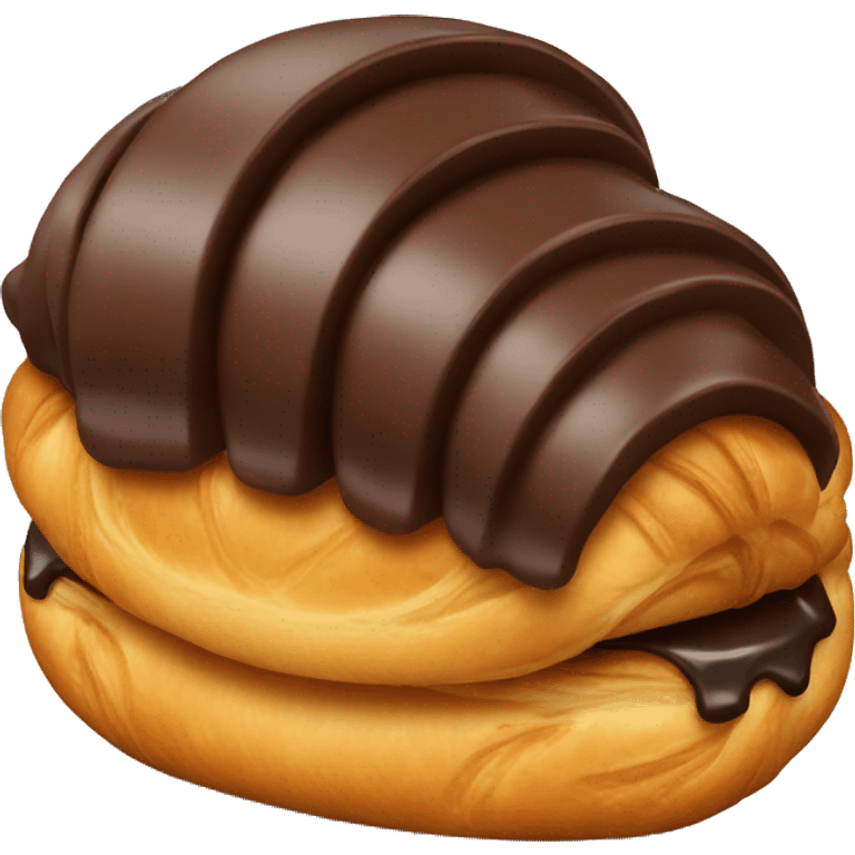 A croissant with two bars of chocolate inside, slightly visible emoji