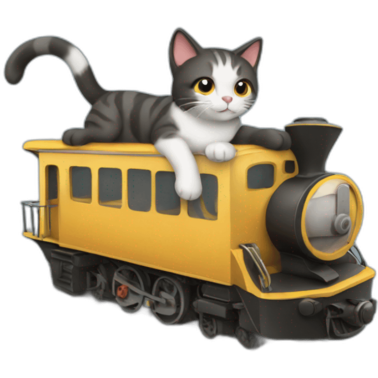 CAT riding s train emoji