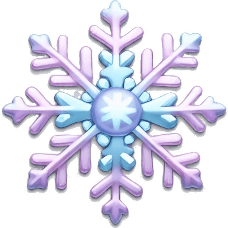 Realistic metallic isolated pink,pastel blue,pastel purple and silver snowflake with diamonds and pearls on it. emoji