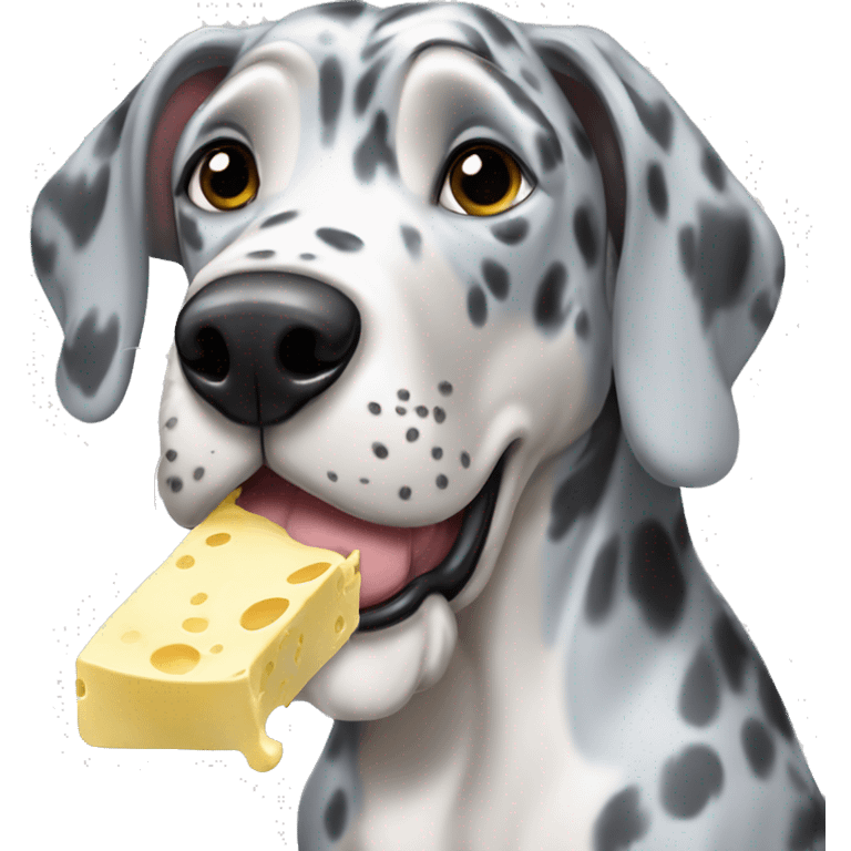 Blue Merle Great Dane eating butter emoji