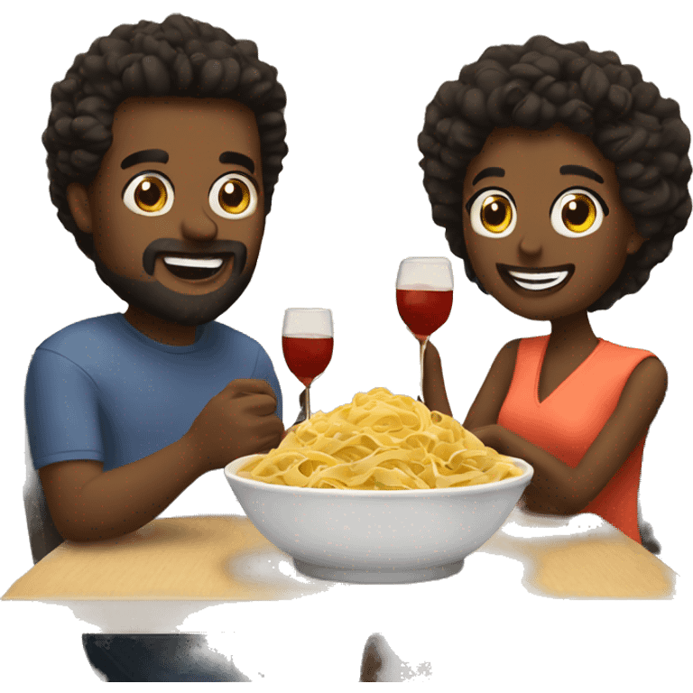 Date night with pasta emoji