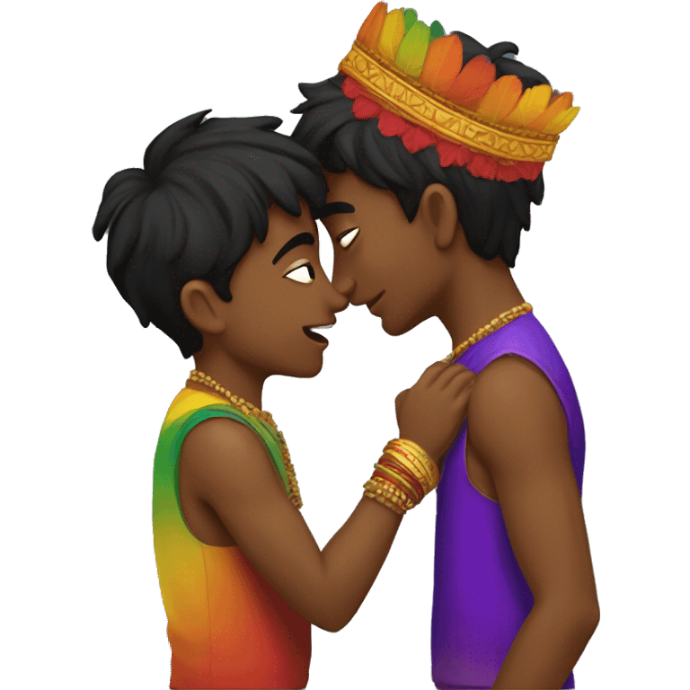 Gay indian boys kissing emoji