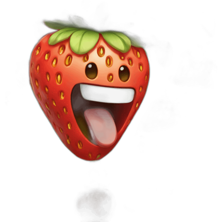 strawberry laughing emoji