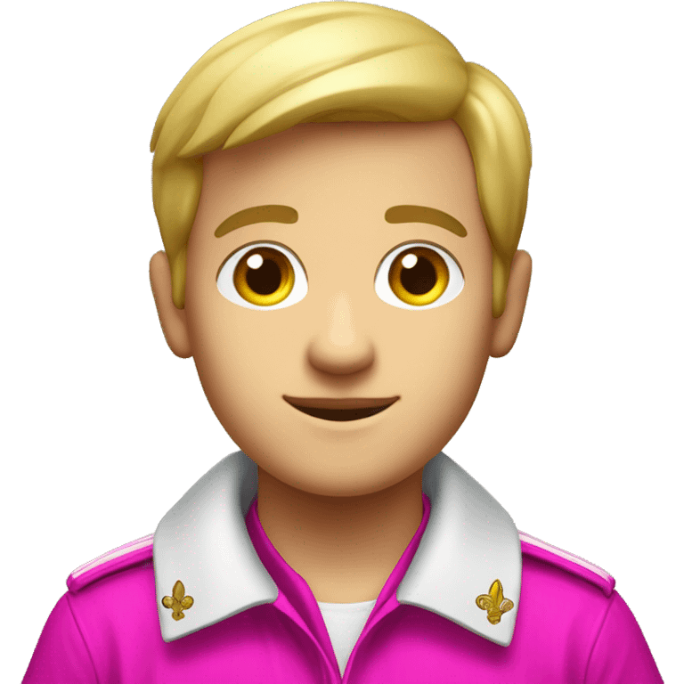 Italian white boy scout with blue shirt and a Neon Fuchsia foulard emoji