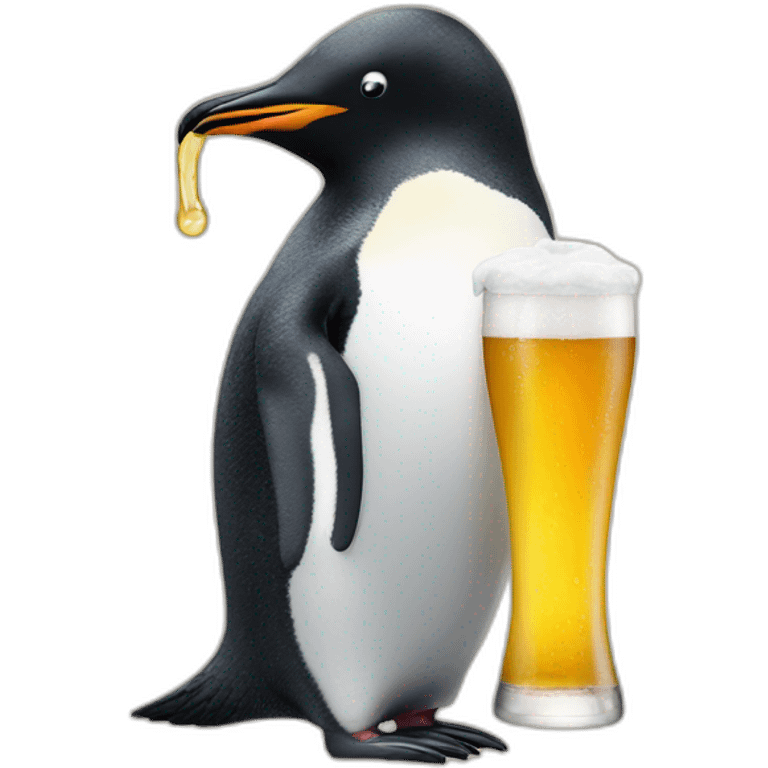 penguin drinks beer emoji