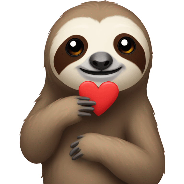 Sloth with a heart emoji