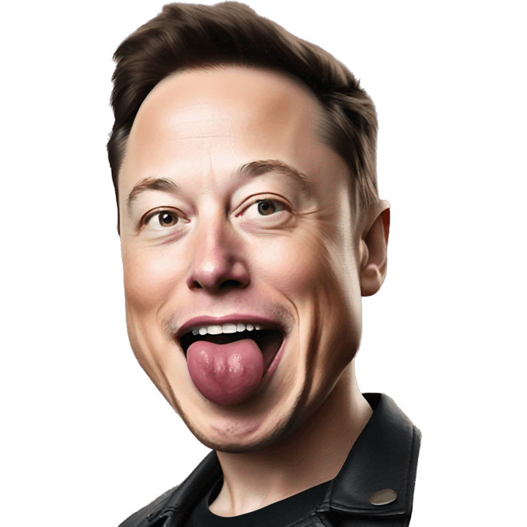 elon musk tongue out emoji